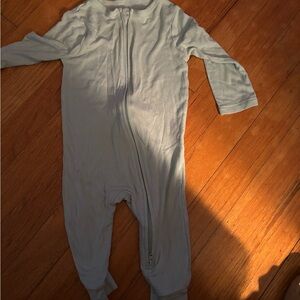 I cloud Kids One-Piece Zipper Footless Pajamas - Light Blue